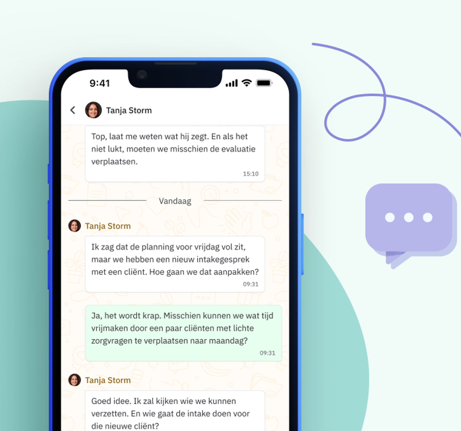 Berichtenfunctionaliteit op mobiel in Nedap Ons®