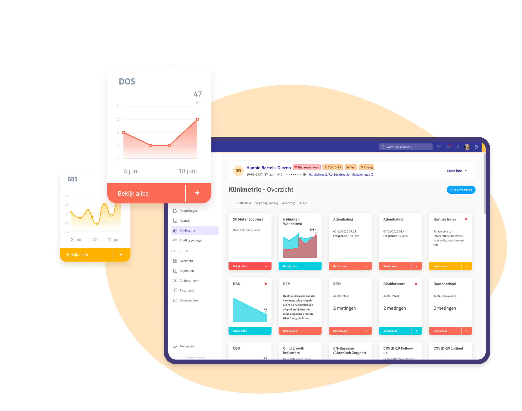 Klinimetrie overzicht in Nedap Ons®