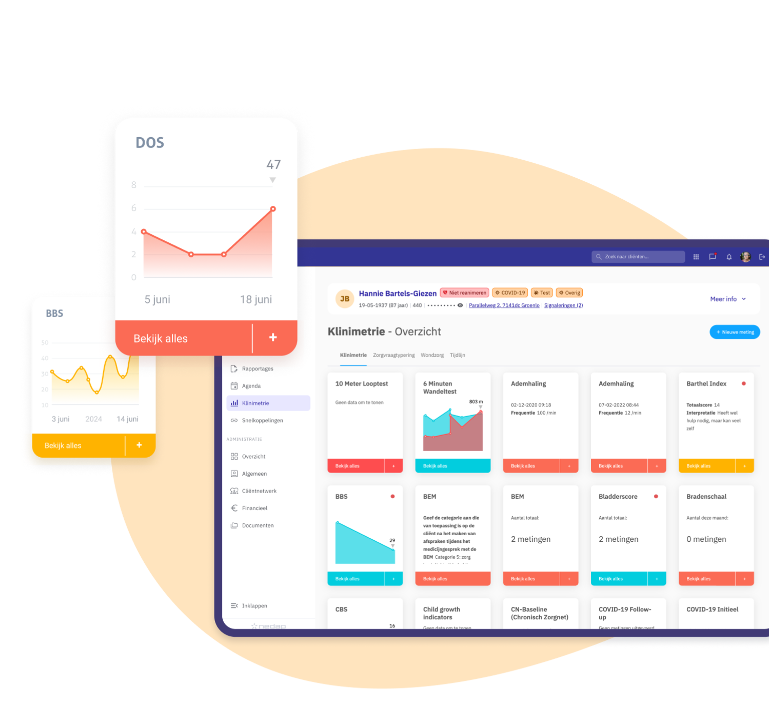 Klinimetrie overzicht in Nedap Ons®