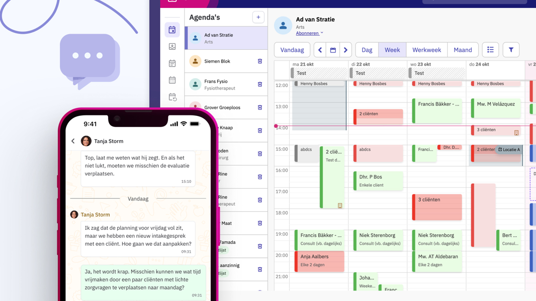 Berichten versturen vanuit Agenda Nedap Ons®