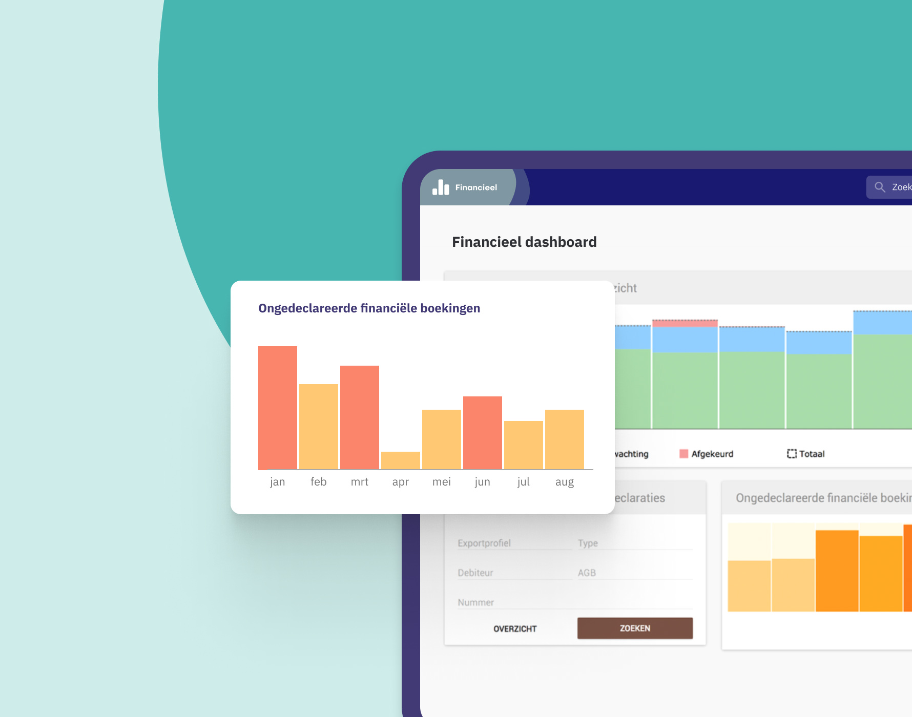 Illustratie van Ons® Administratie met een financieel overzicht