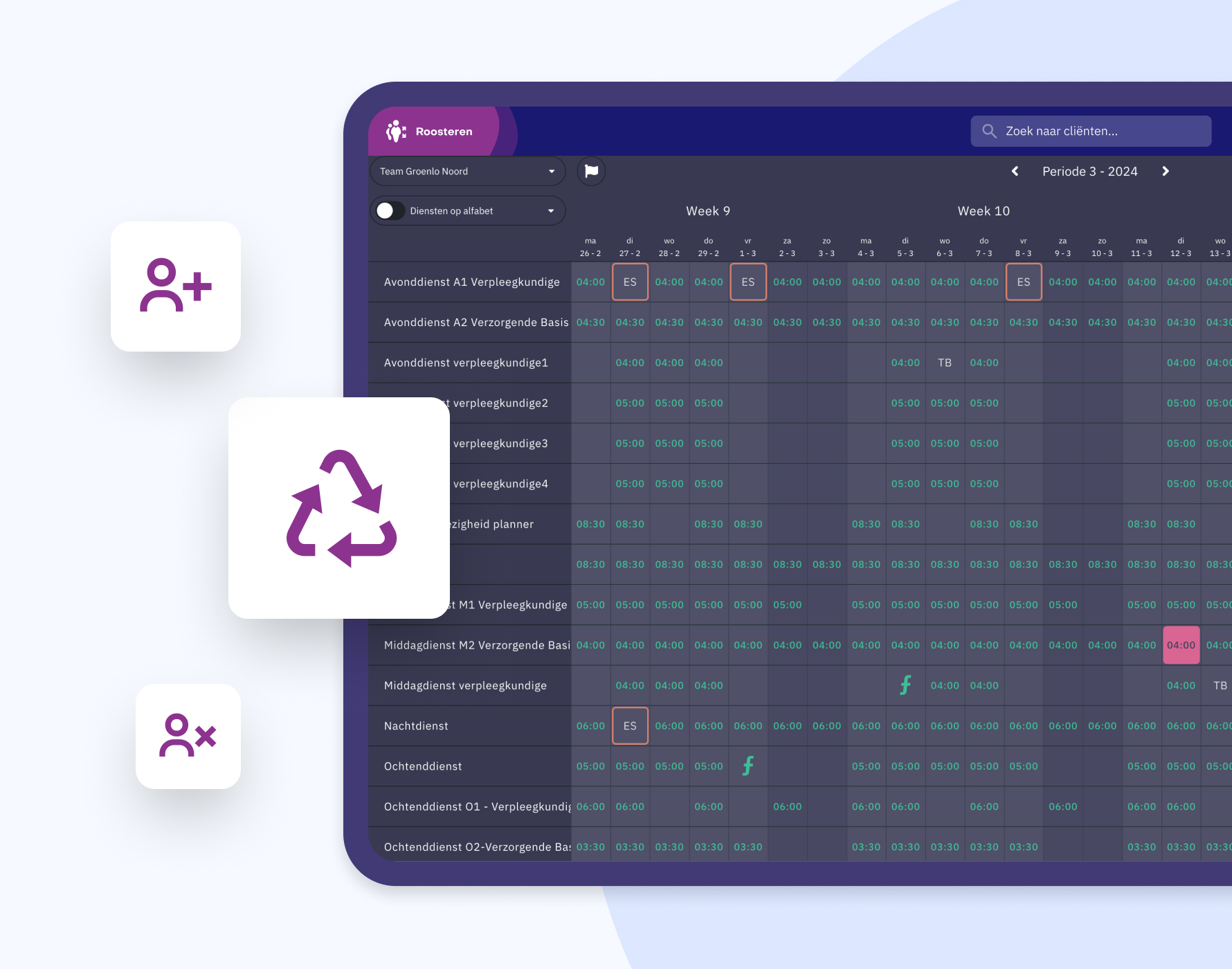 Zelfstandig diensten ruilen of verlof aanvragen Nedap Ons®