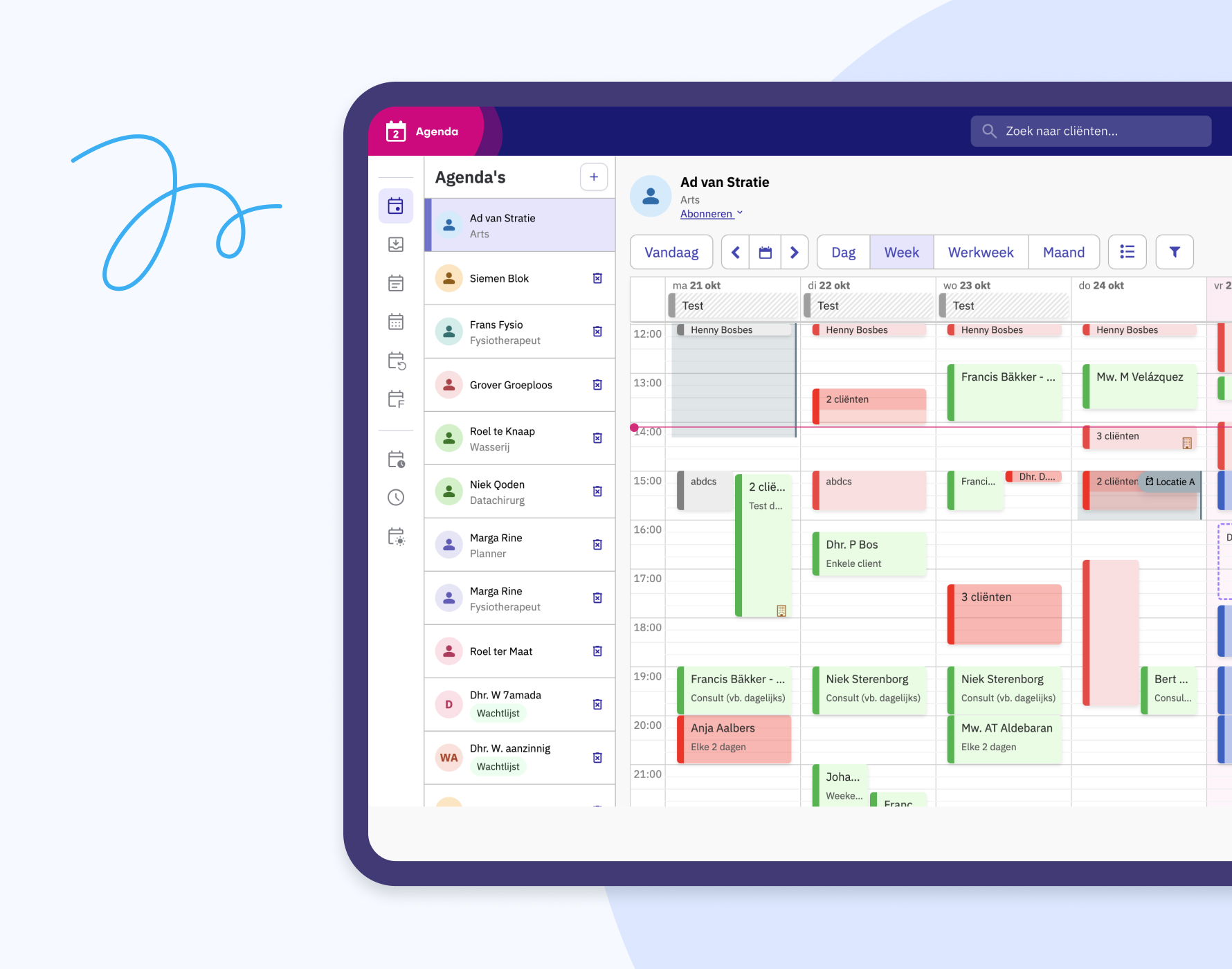 Inzicht in afspraken Nedap Ons® agenda