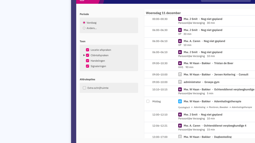 Overdrachtsagenda Nedap Ons®