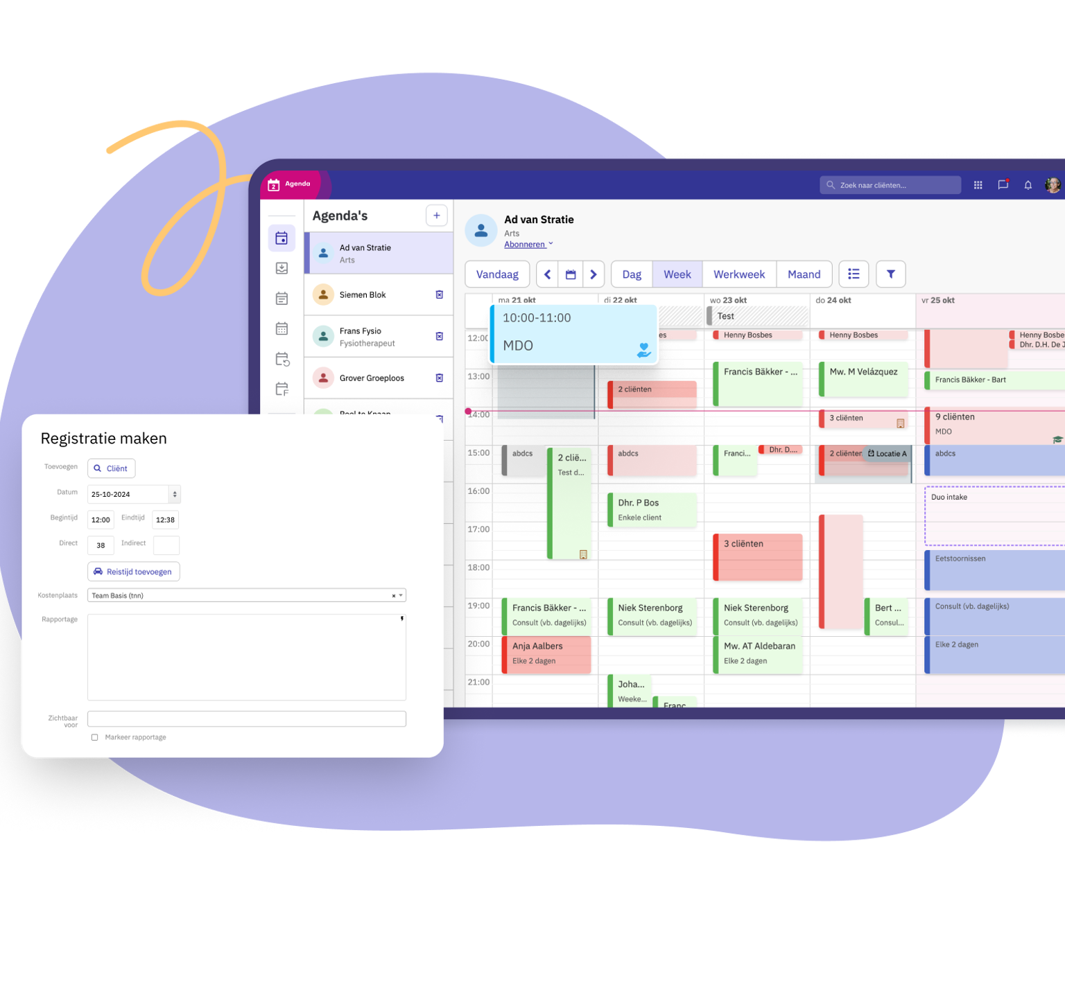 Agenda overzicht in Nedap Ons®