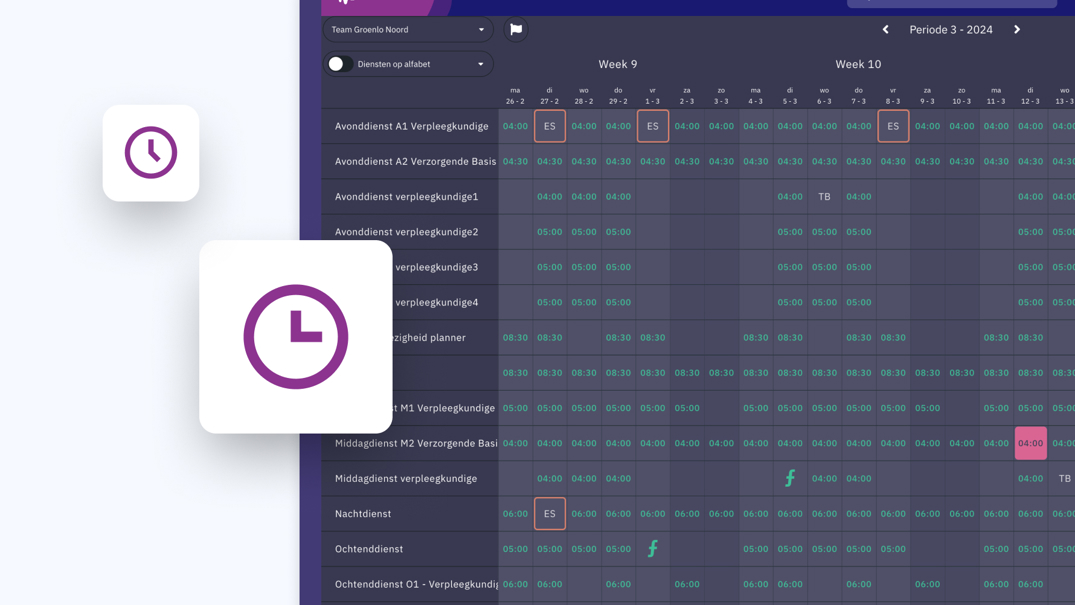 Automatische urenverwerking rooster Nedap Ons®