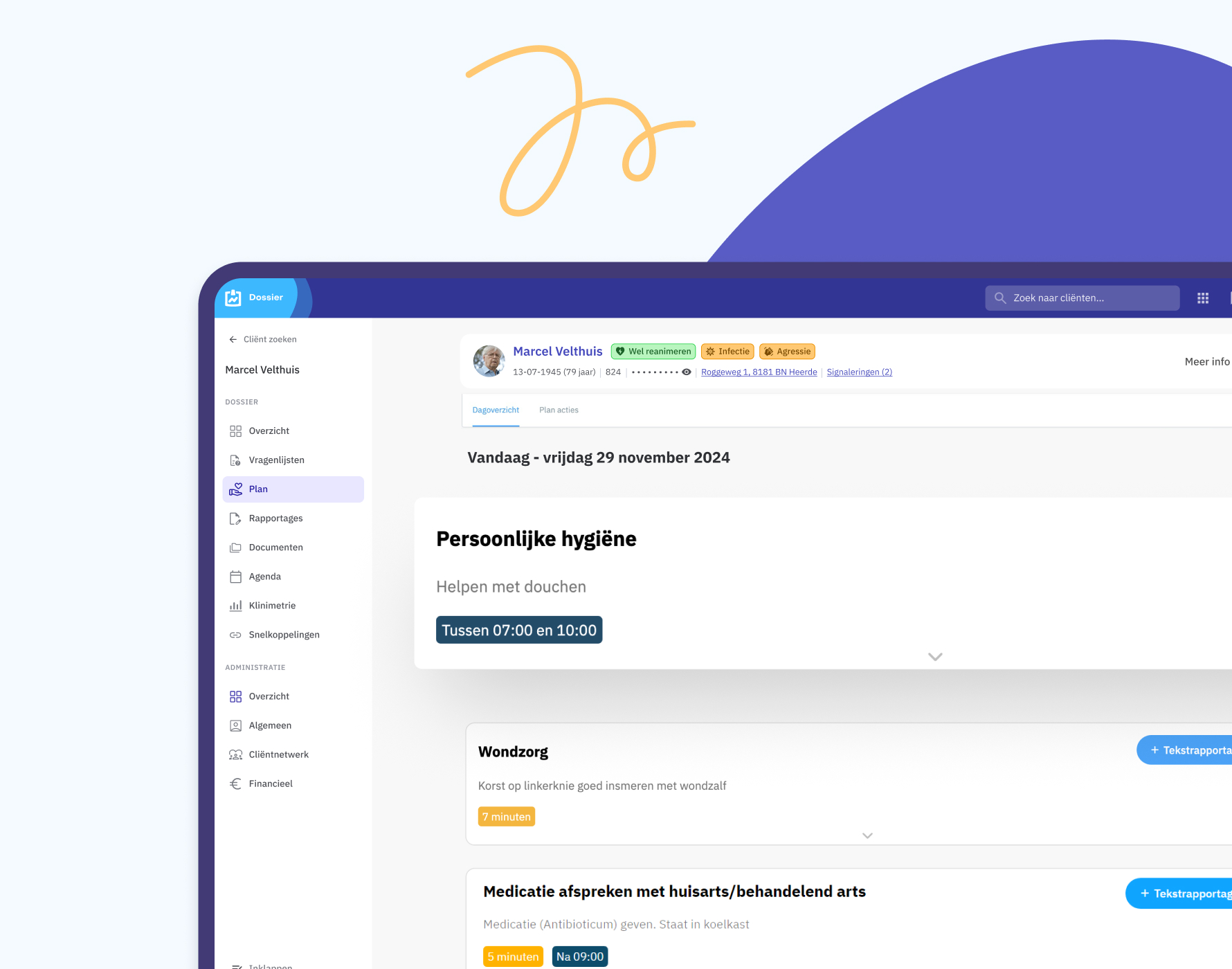 Dagoverzicht dossier in Nedap Ons®
