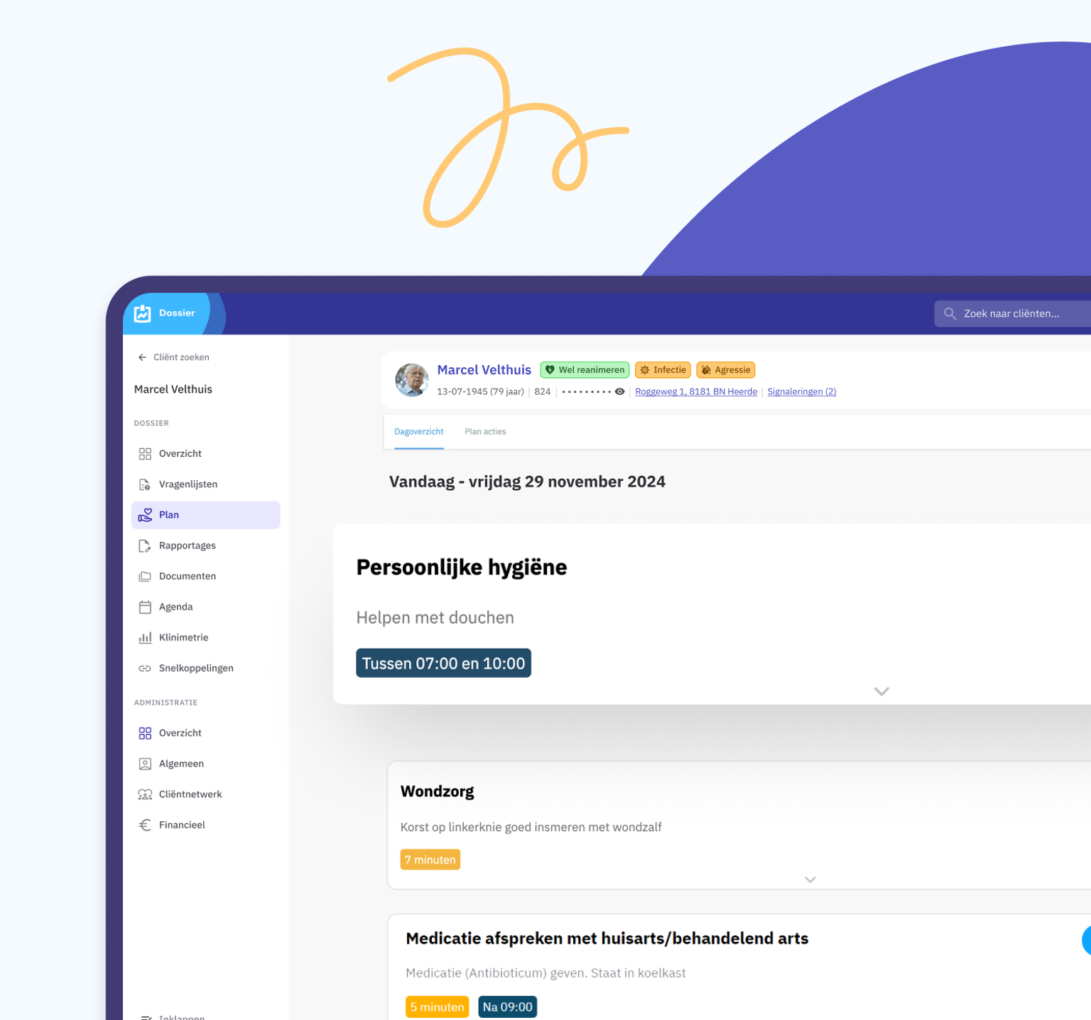 Dagoverzicht dossier in Nedap Ons®