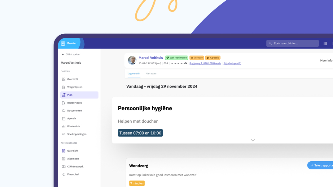 Dagoverzicht dossier in Nedap Ons®