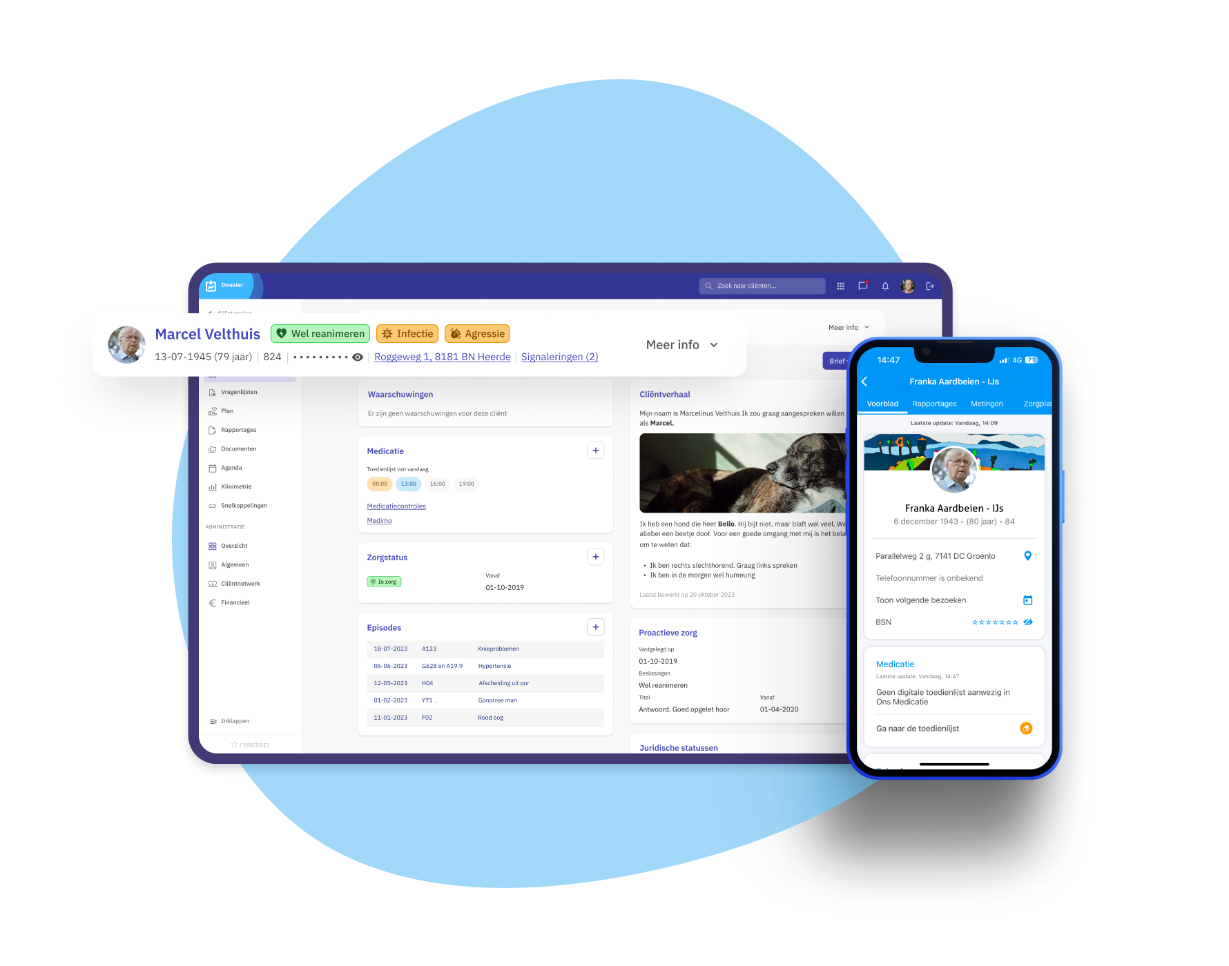 Dossier op desktop en mobiel in Nedap Ons®