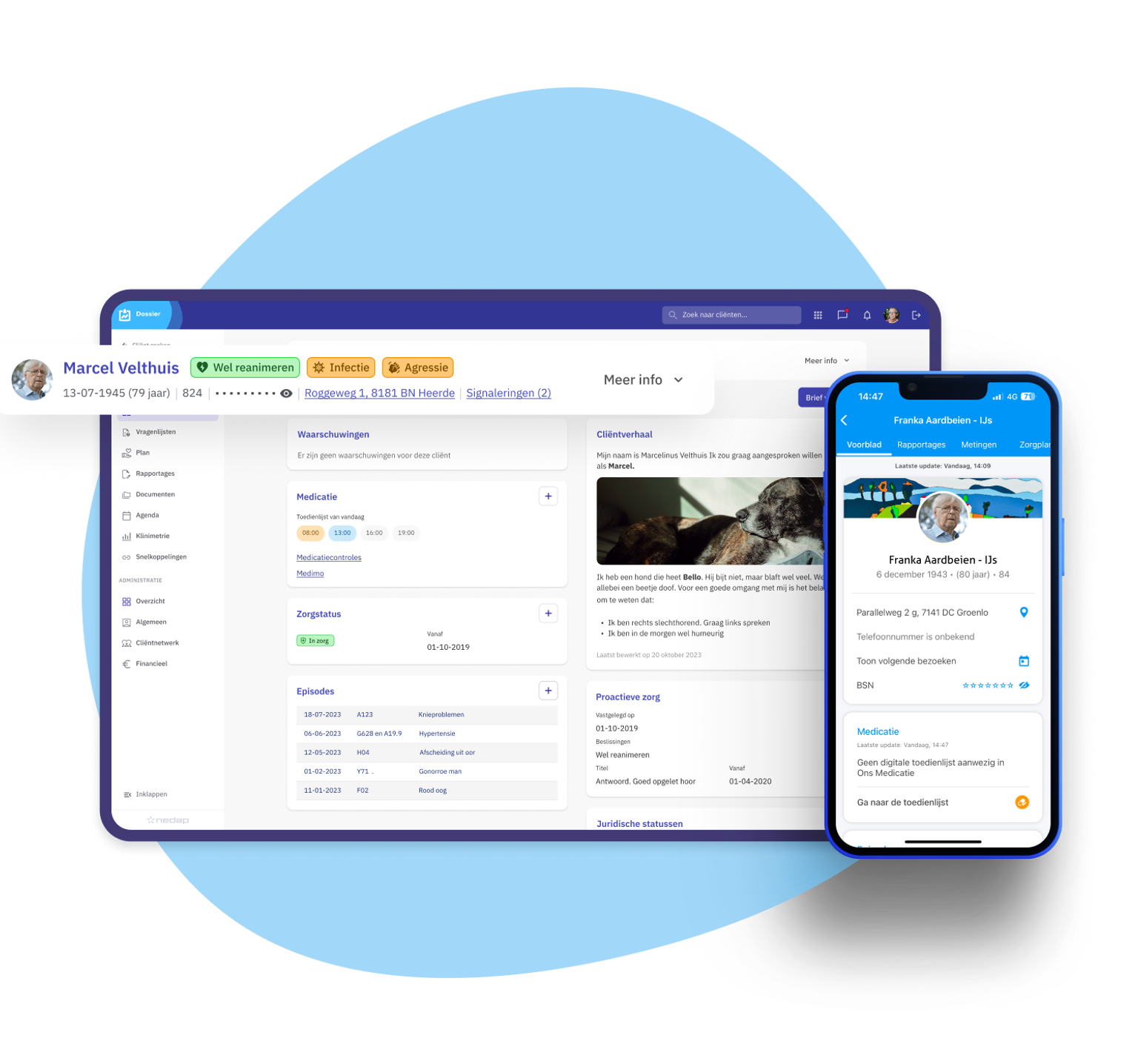 Dossier op desktop en mobiel in Nedap Ons®