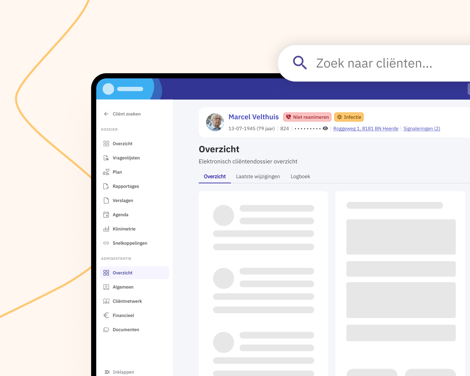Cliëntdossier overzicht in Nedap Ons®