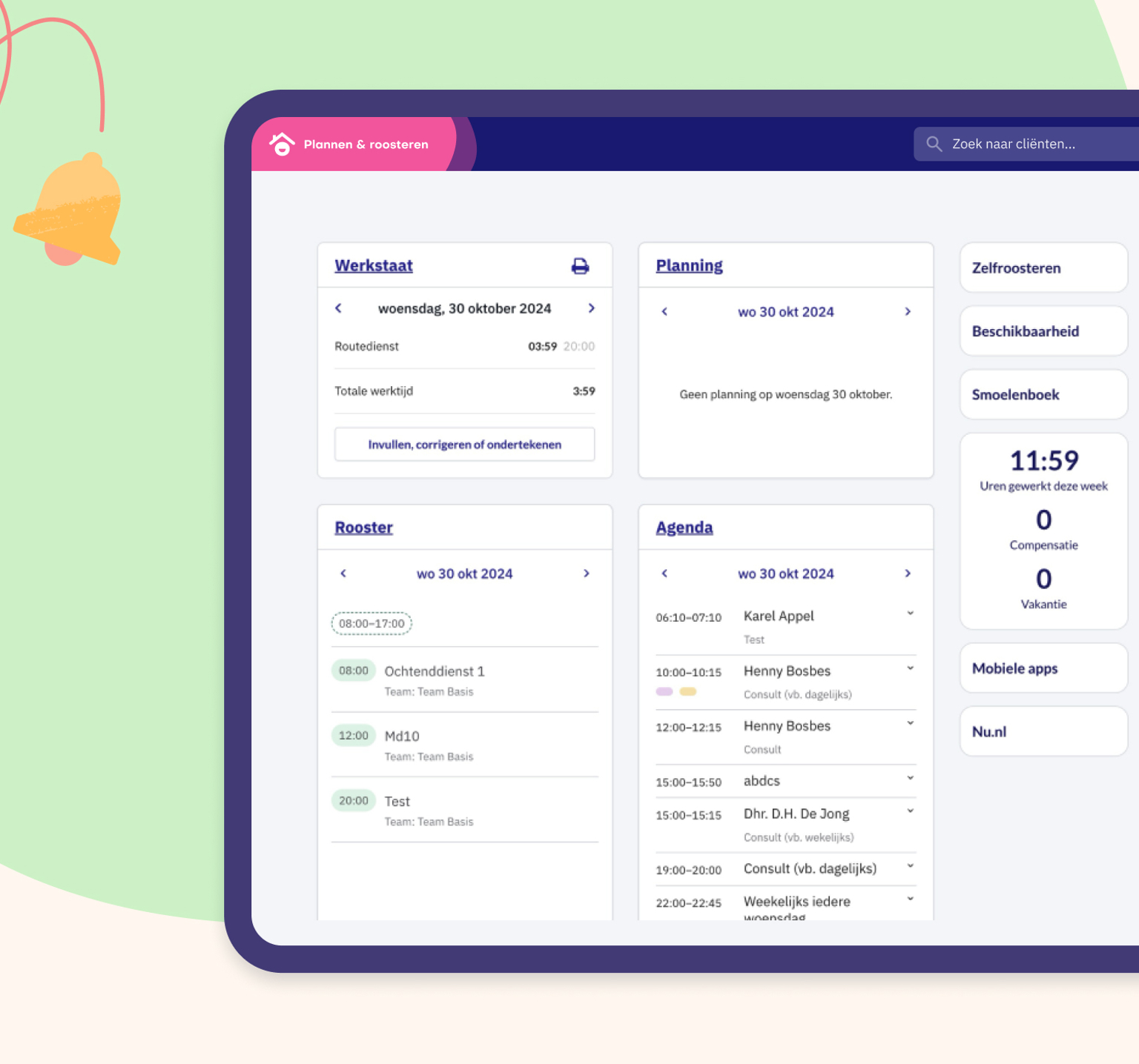Medewerkerportaal rooster Nedap Ons®