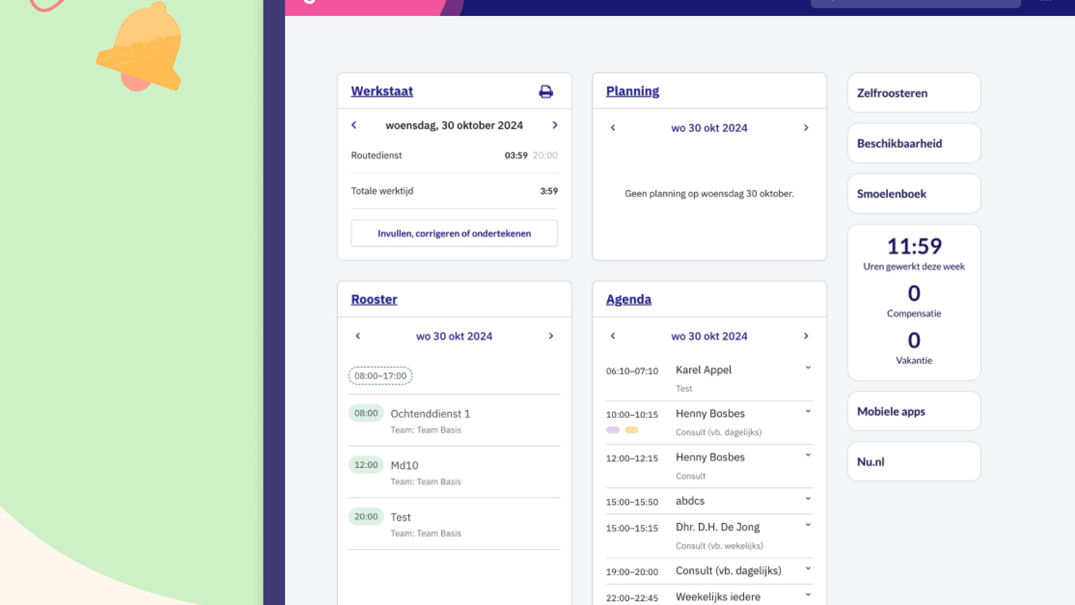 Medewerkerportaal rooster Nedap Ons®