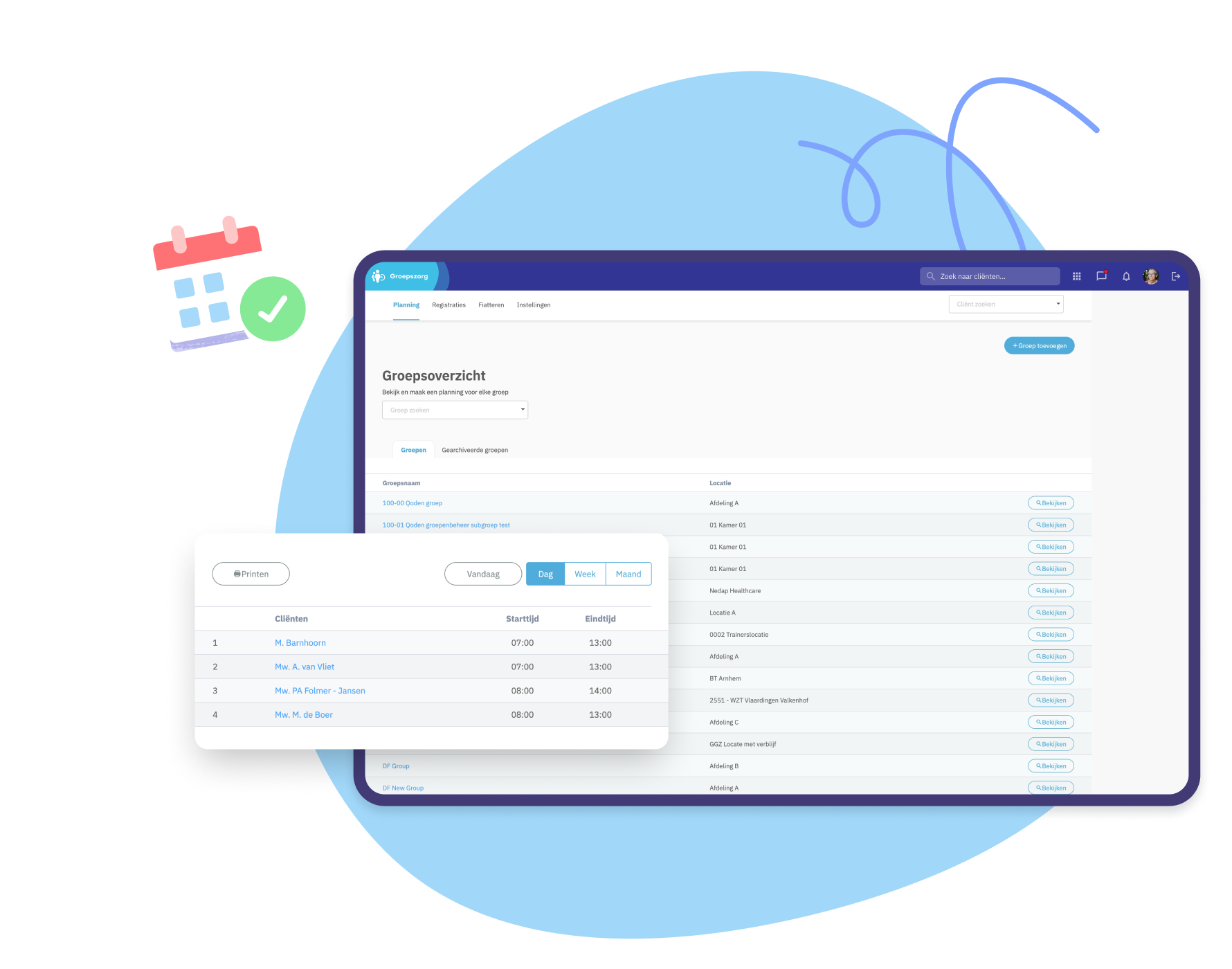 Overzicht van Groepzorg in Nedap Ons®